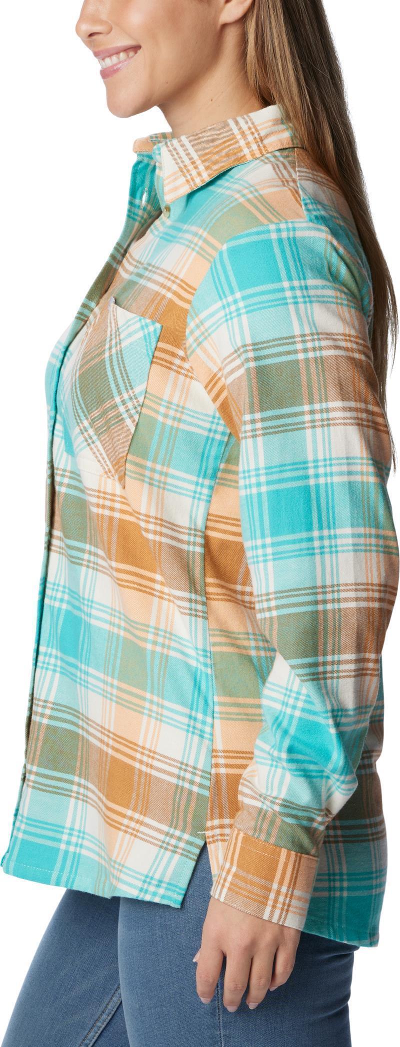 Calico Basin Flannel LS Shirt - Womens - Chalk Dimensional Buffalo 3