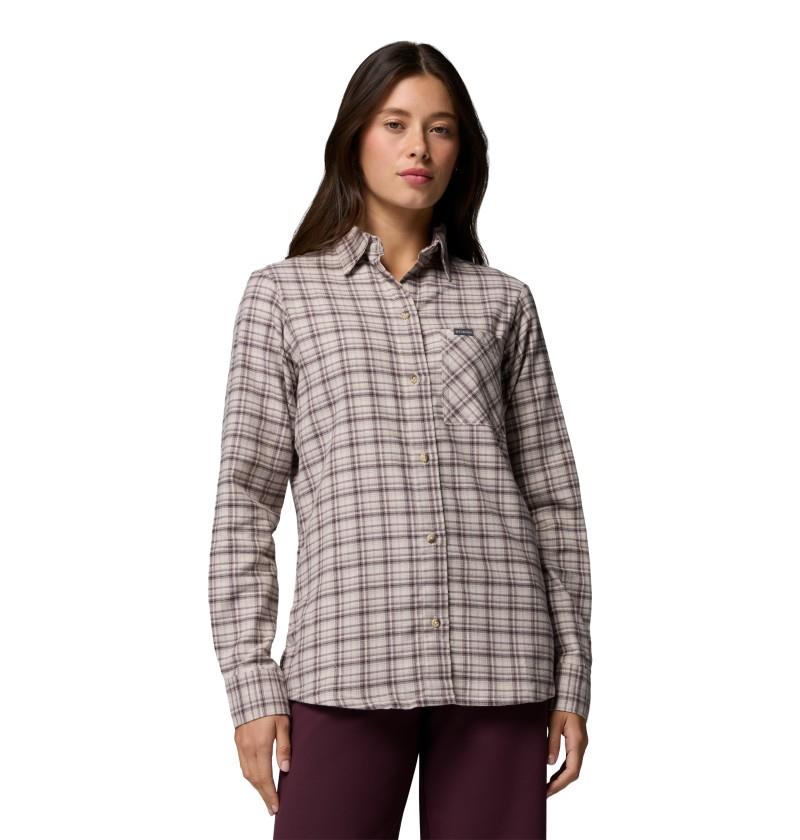 Calico Basin Flannel LS Shirt - Womens - dark stone / cozy check 1