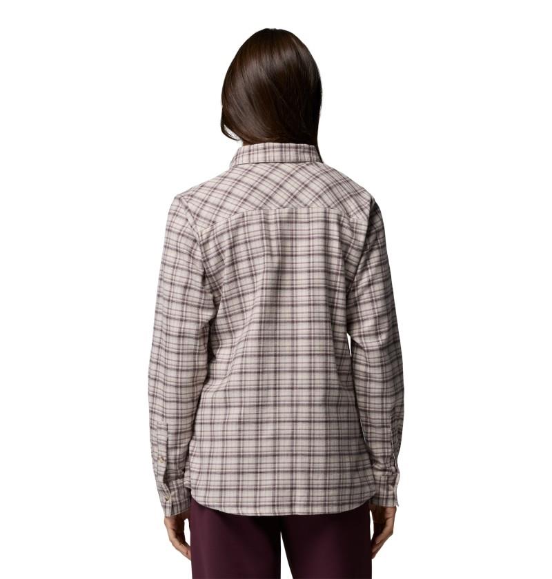 Calico Basin Flannel LS Shirt - Womens - dark stone / cozy check 1