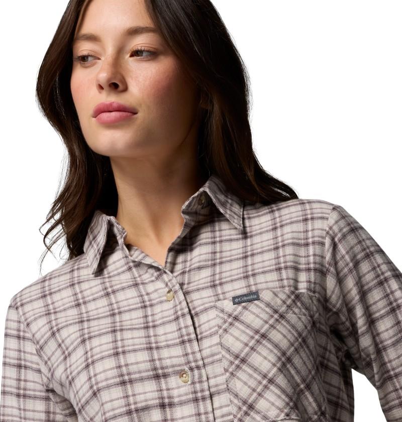 Calico Basin Flannel LS Shirt - Womens - dark stone / cozy check 1