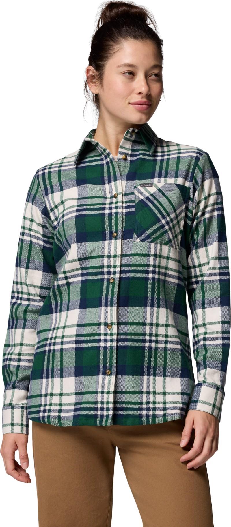 Calico Basin Flannel LS Shirt - Womens - rain forest multi plaid 1