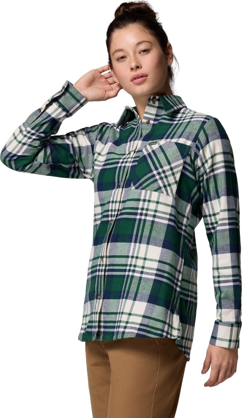 Calico Basin Flannel LS Shirt - Womens - rain forest multi plaid 1