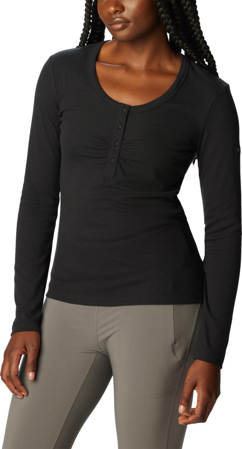 Calico Basin Ribbed LS Shirt - Womens - Black 3