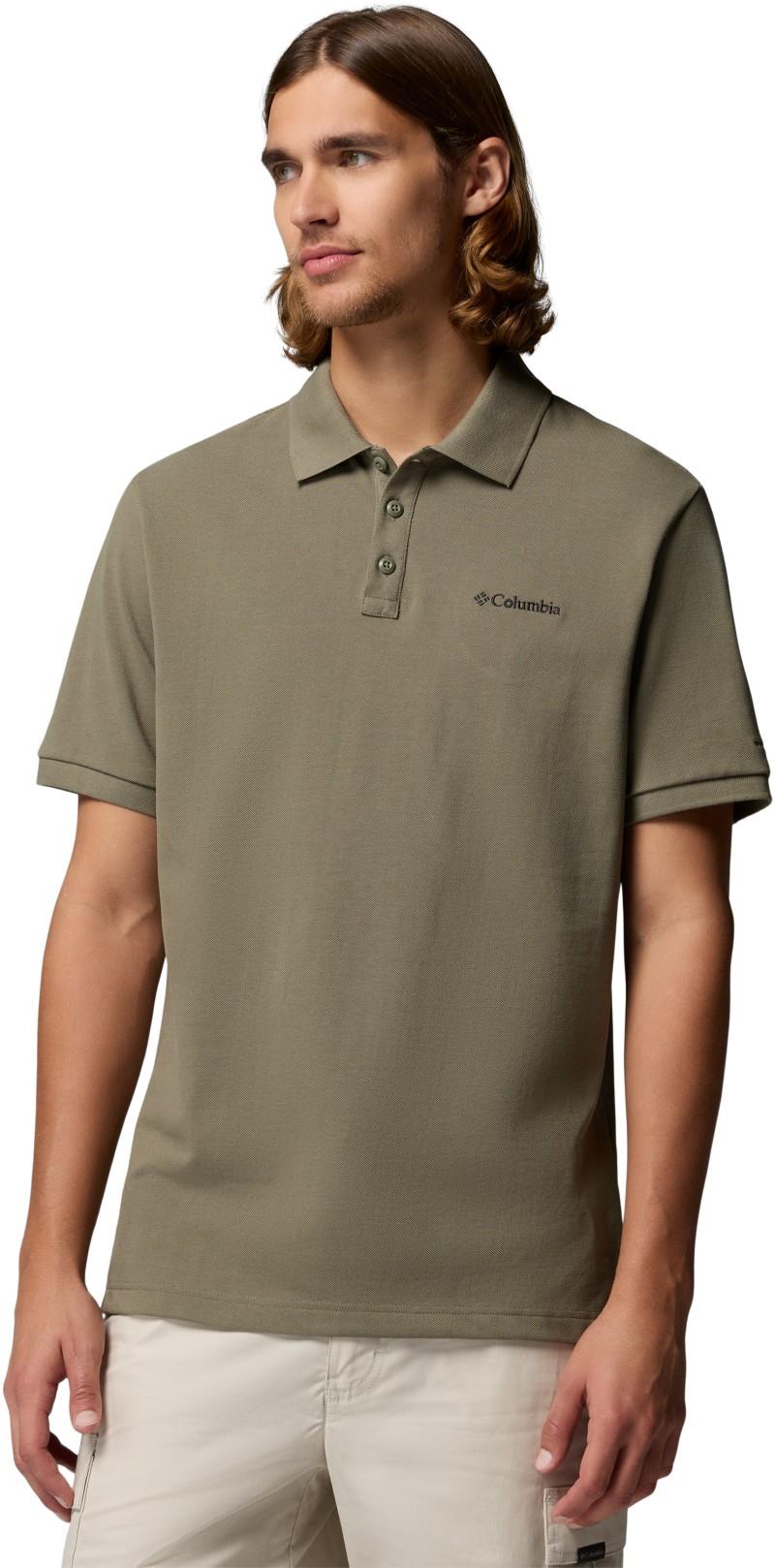 Carter Ridge Pique Polo - Mens - stone green 1