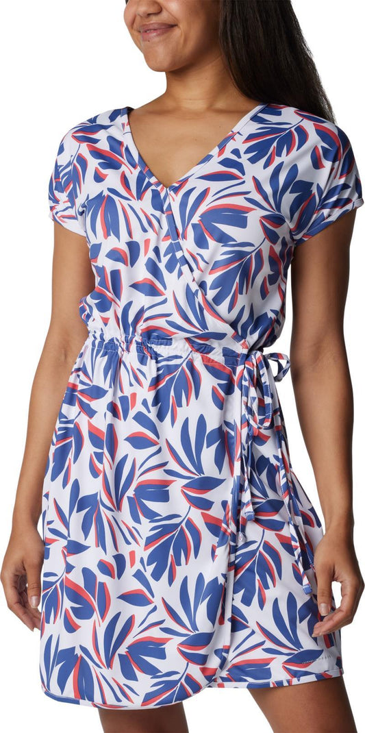 Chill River Print Wrap Dress - White Areca 1