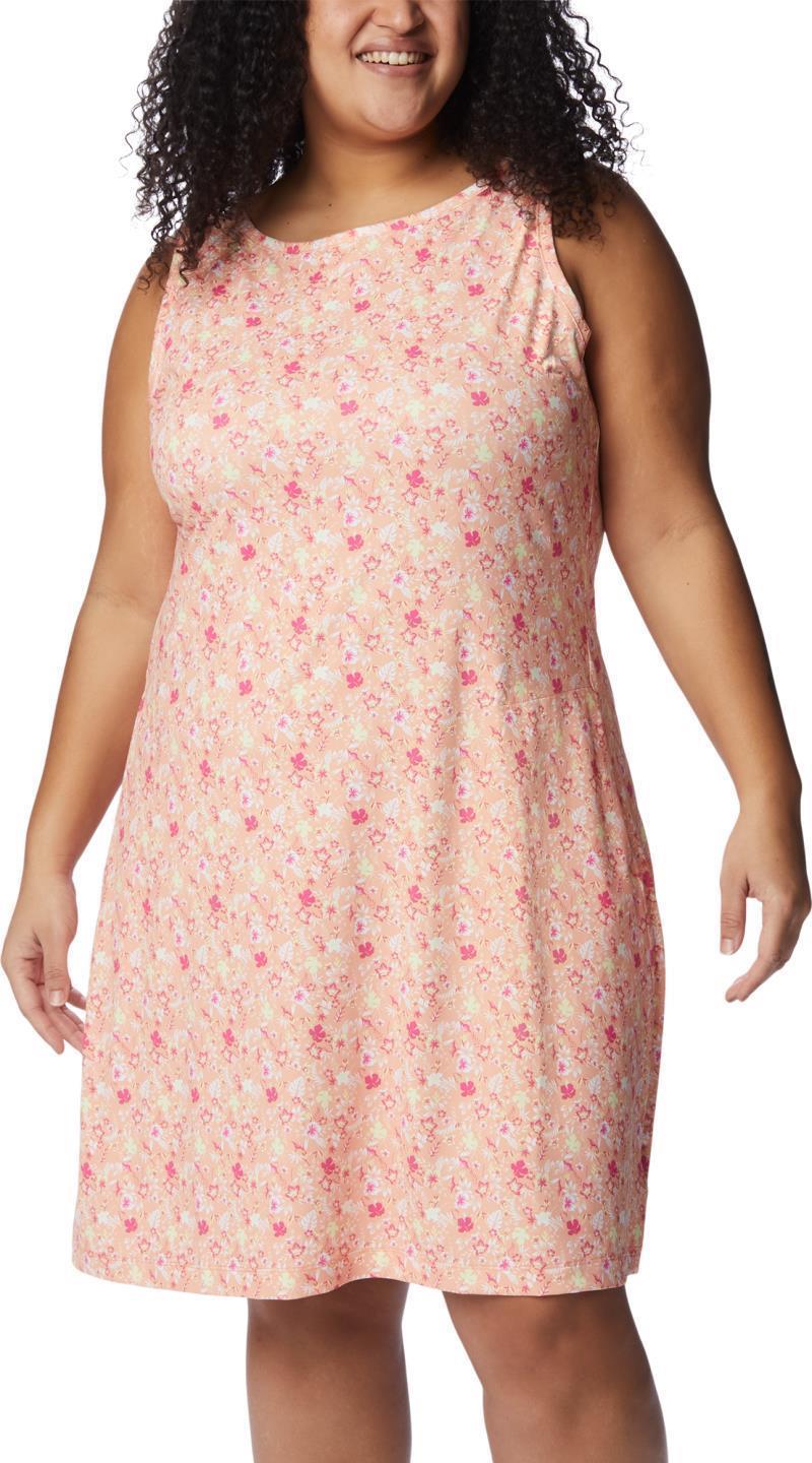 Chill River Printed Dress, Extended - Peach / Mini Hibiscus 1