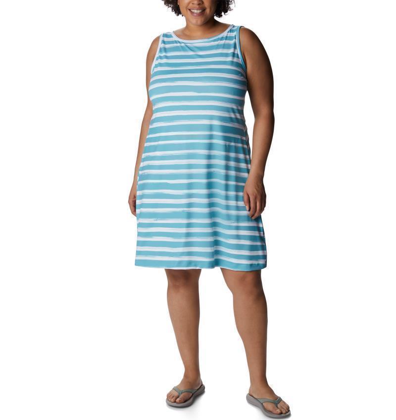 Chill River Printed Dress, Extended - Sea Wave Brush Stripe 1
