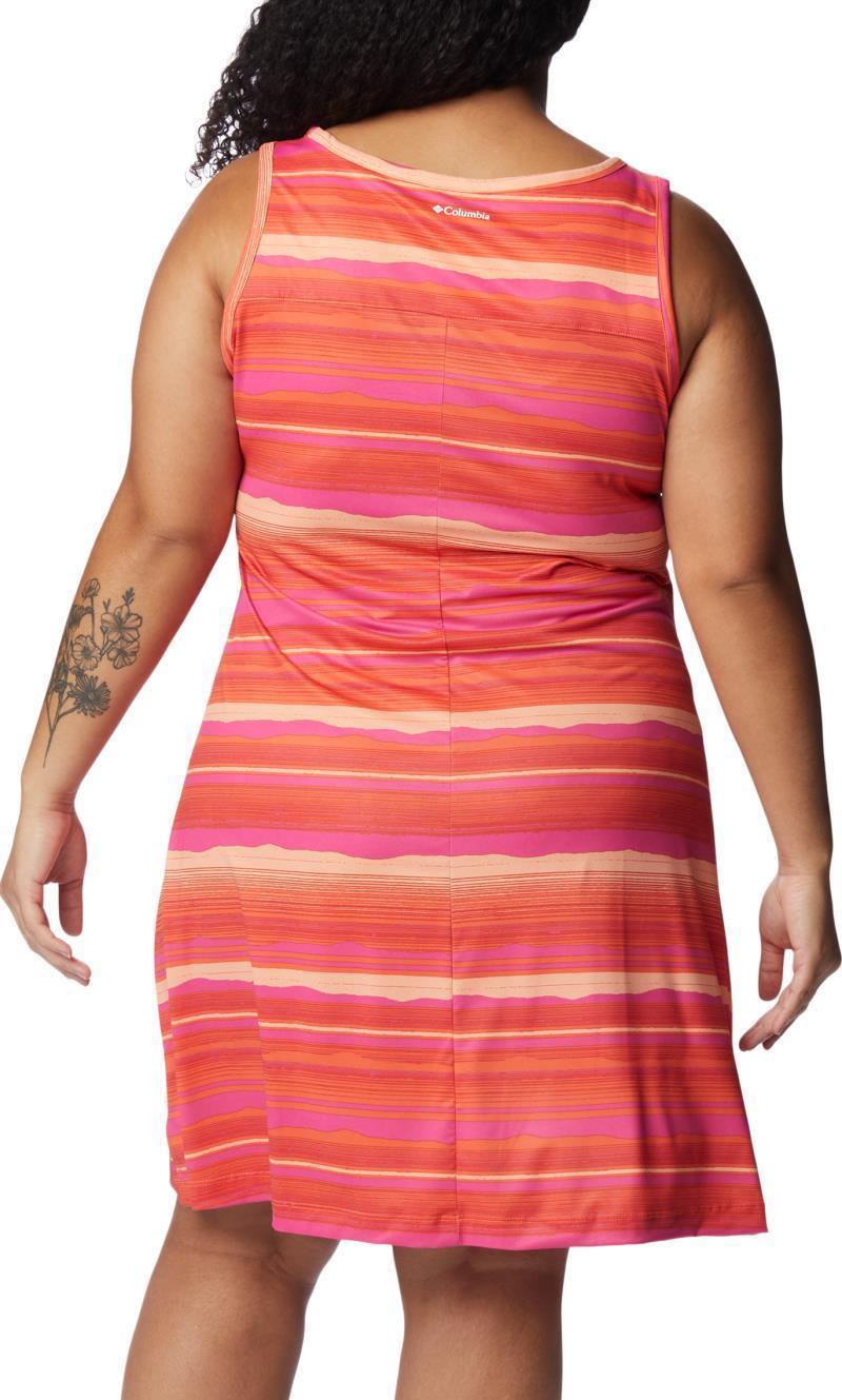 Chill River Printed Dress, Extended - Sunset Orange / Horizons Stripe 3