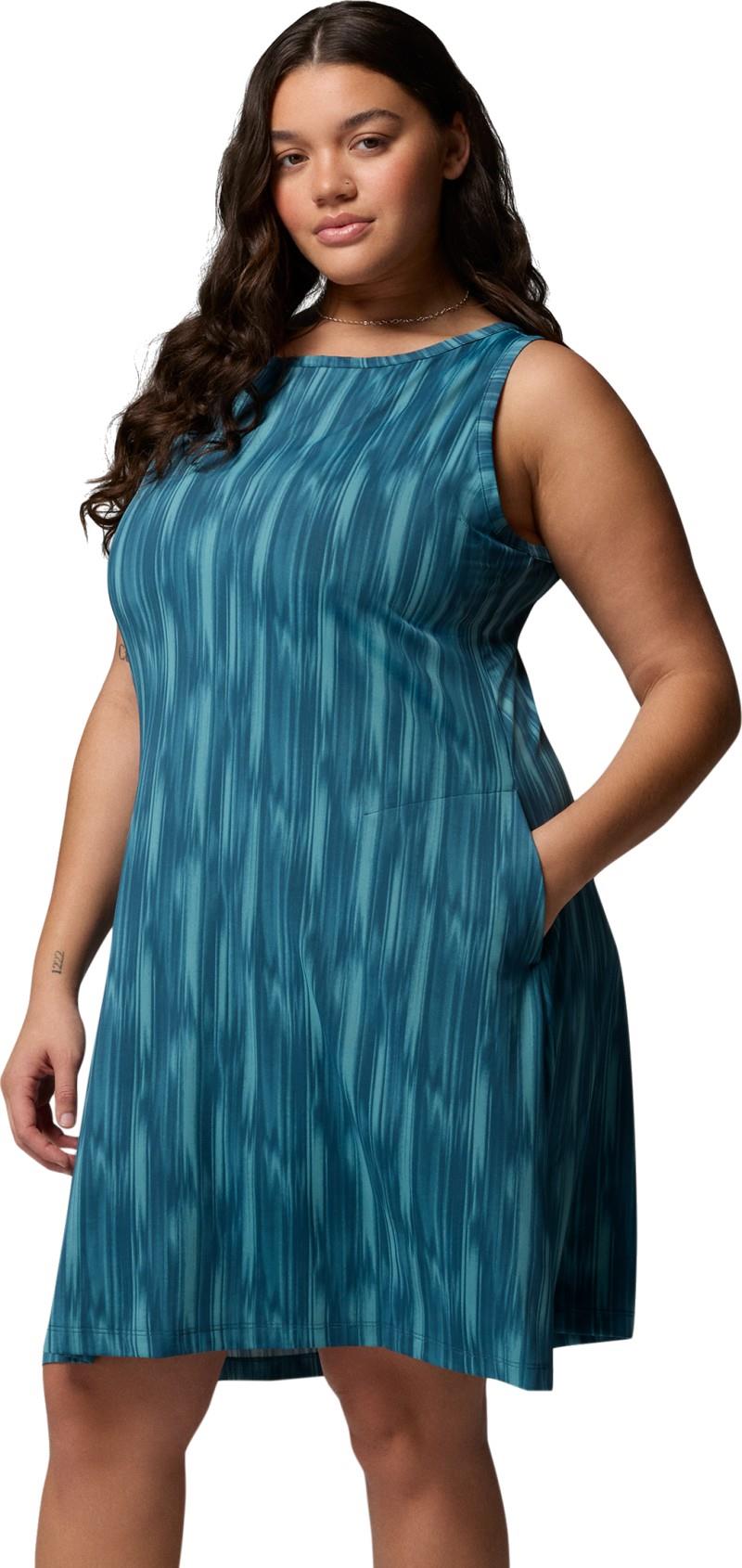 Chill River Printed Dress, Extended - everblue / botaniflage tonal 1