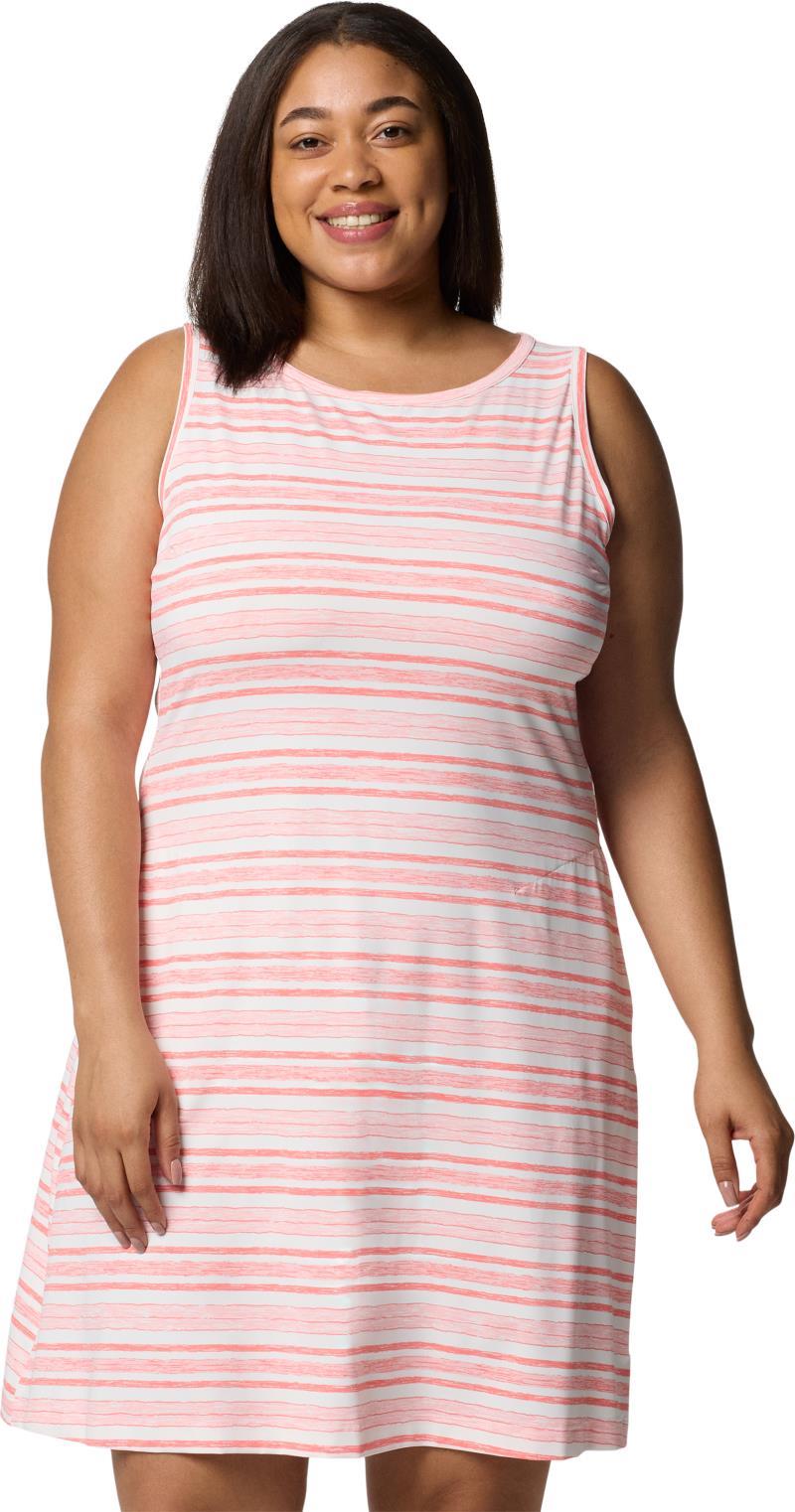 Chill River Printed Dress, Extended - pink sand spaced stripe 1