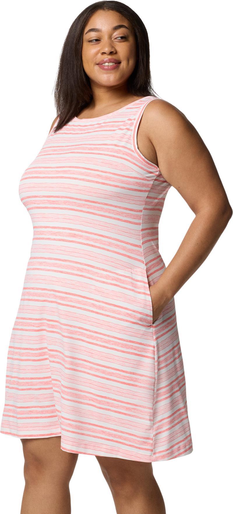Chill River Printed Dress, Extended - pink sand spaced stripe 1