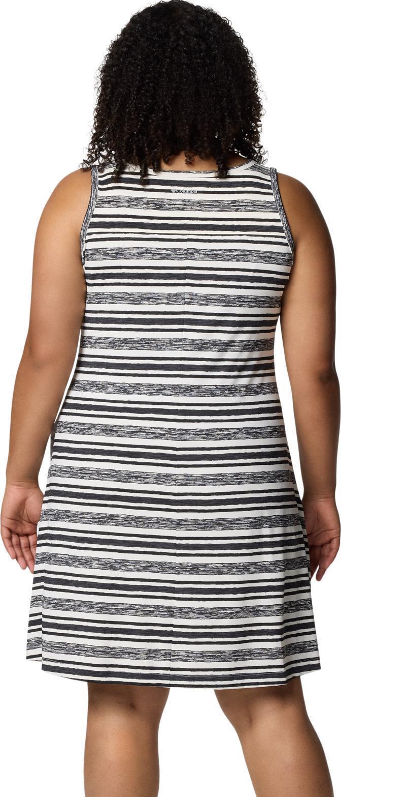 Chill River Printed Dress, Extended - white spaced stripe 1