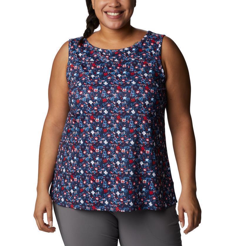 Chill River Tank, Extended - Womens - nocturnal / mini hibiscus 1
