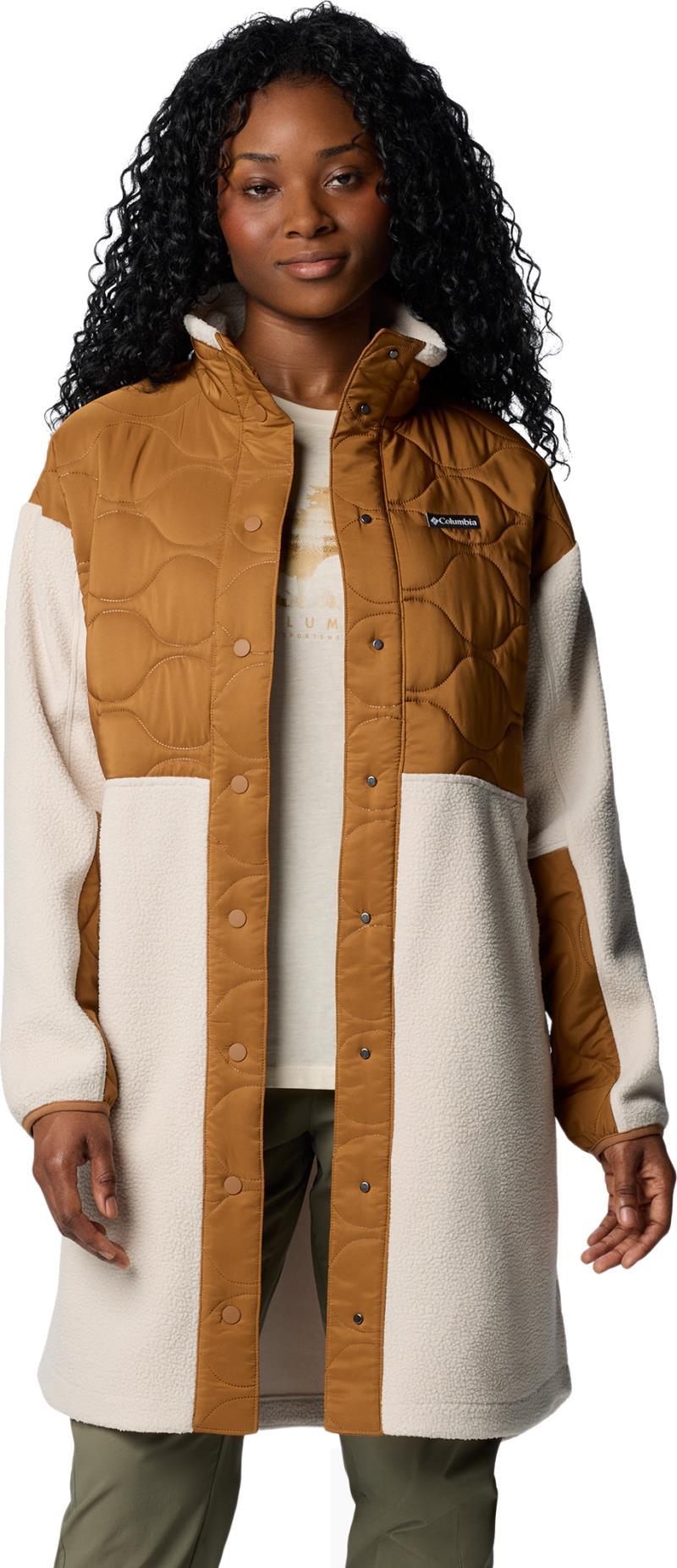 Cloud Point Long Fleece - Womens - camel brown / dark stone 1