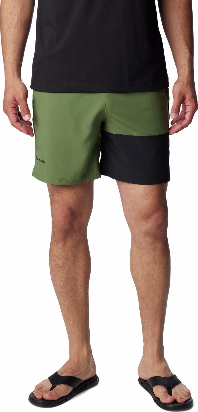 Columbia Hike Color Block Shorts, 7" Inseam - Mens - canteen / black 1