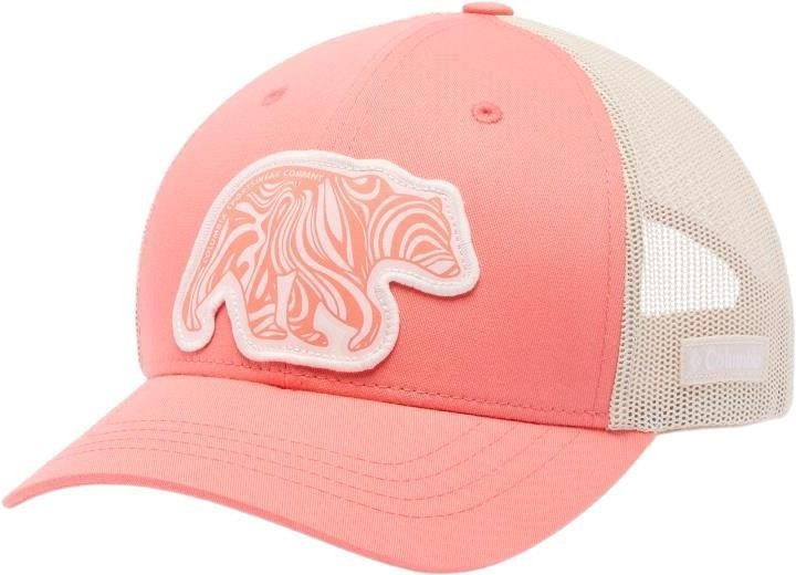 Columbia Snap Back - Youth - hot coral / dark stone / bear swirl 1