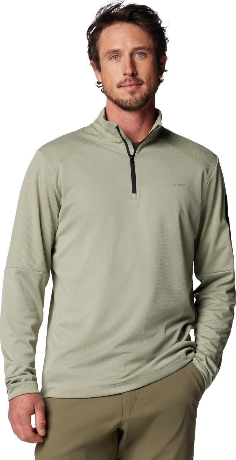 Columbia Tech Knit 1/4 Zip, Extended - Mens - Safari / Black 1