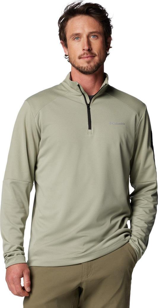 Columbia Tech Knit 1/4 Zip, Extended - Mens - Safari / Black 1