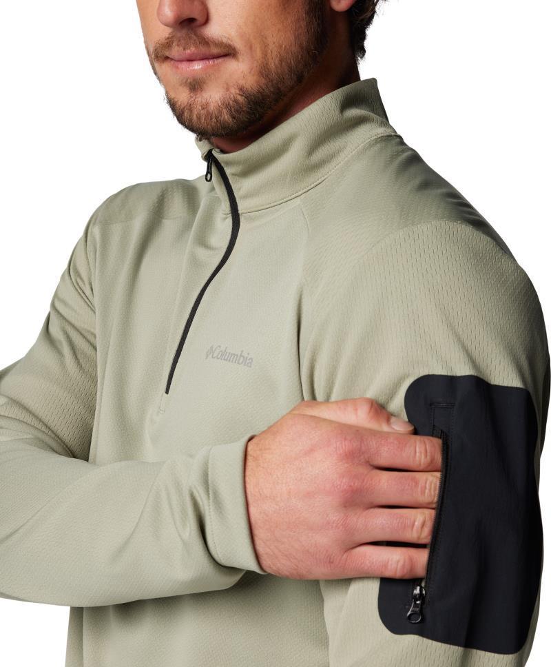 Columbia Tech Knit 1/4 Zip, Extended - Mens - Safari / Black 5