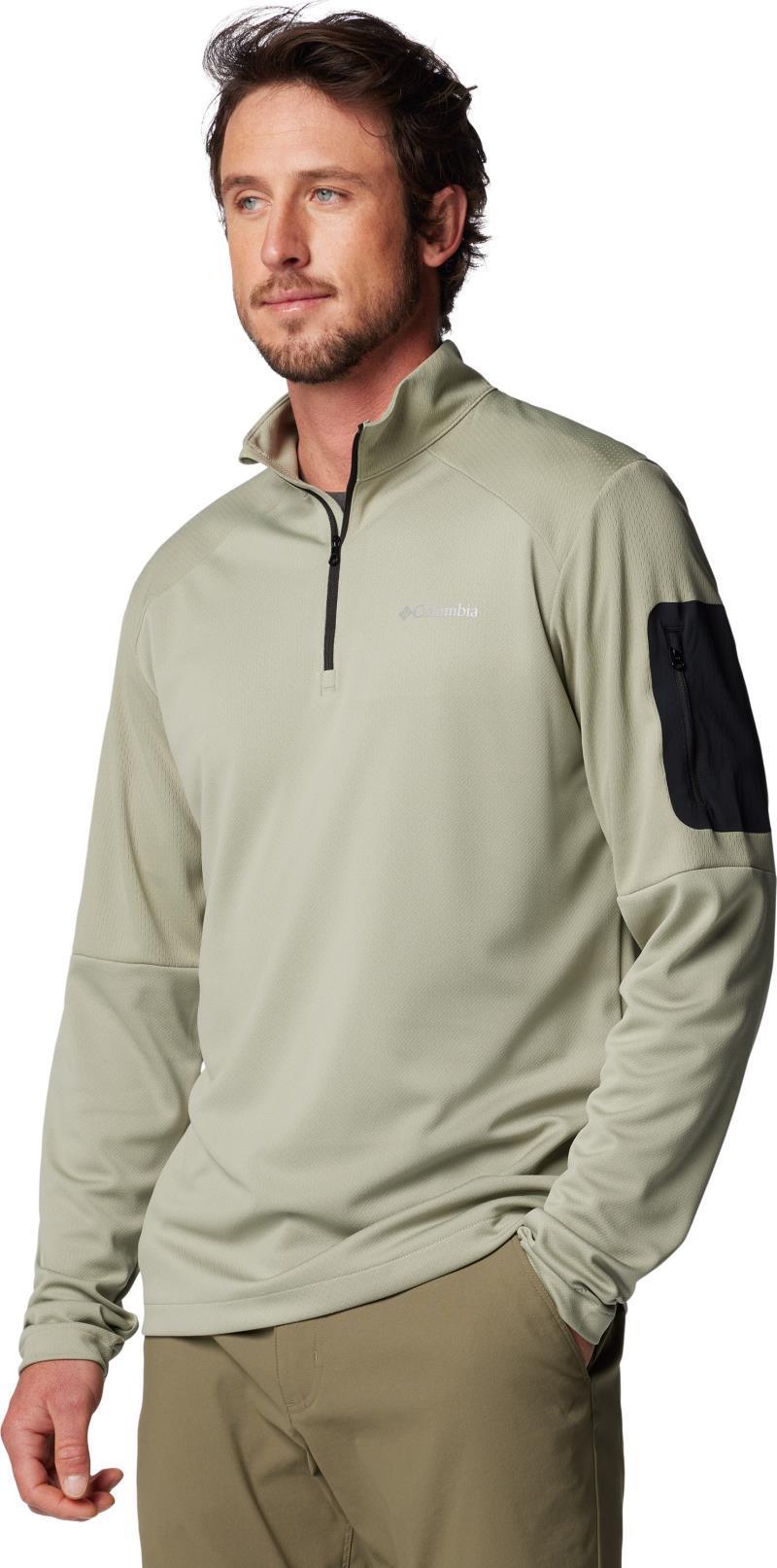 Columbia Tech Knit 1/4 Zip, Extended - Mens - Safari / Black 6