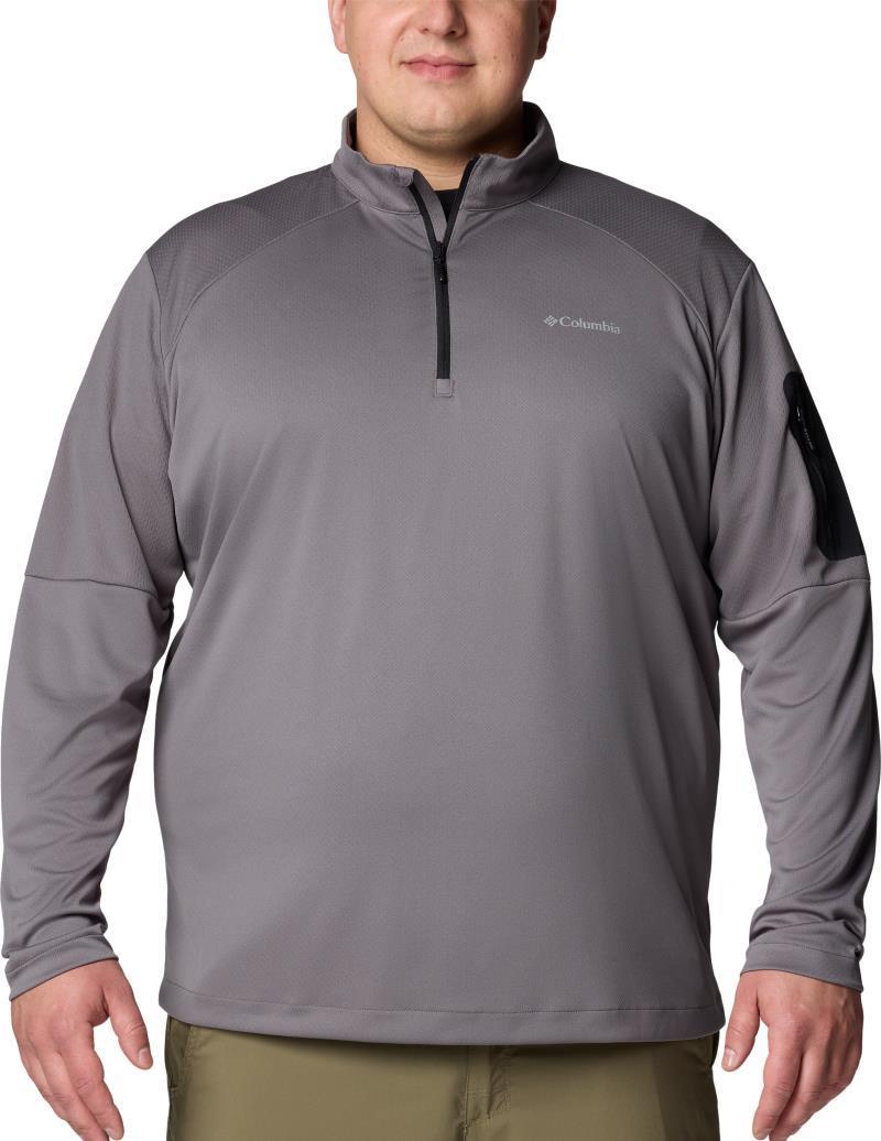Columbia Tech Knit 1/4 Zip, Extended - Mens - city grey / black 1