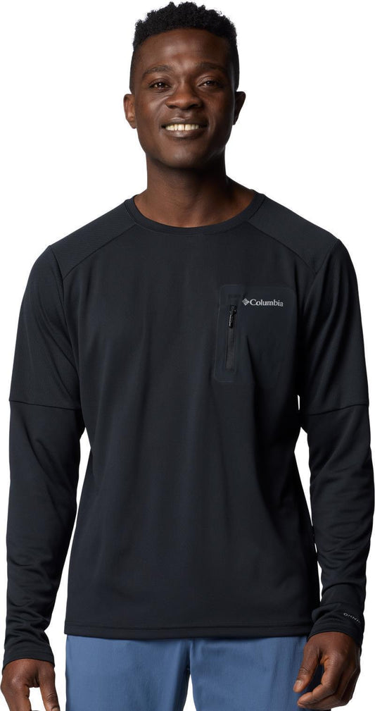Columbia Tech Knit LS Crew - Mens - black 1