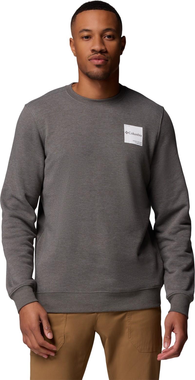 Columbia Trek Crew - Mens - charcoal heather / boxy brand 1