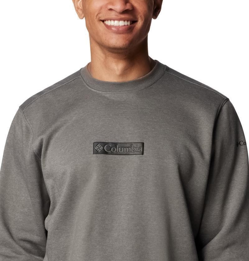 Columbia Trek Crew - Mens - charcoal heather / puff box gem logo 1