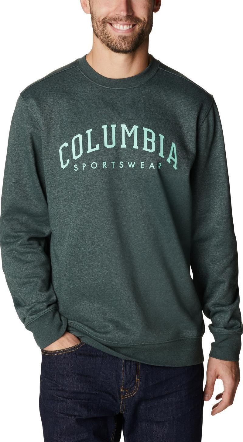 Columbia Trek Crew - Mens - spruce heather / arched brand logo 1