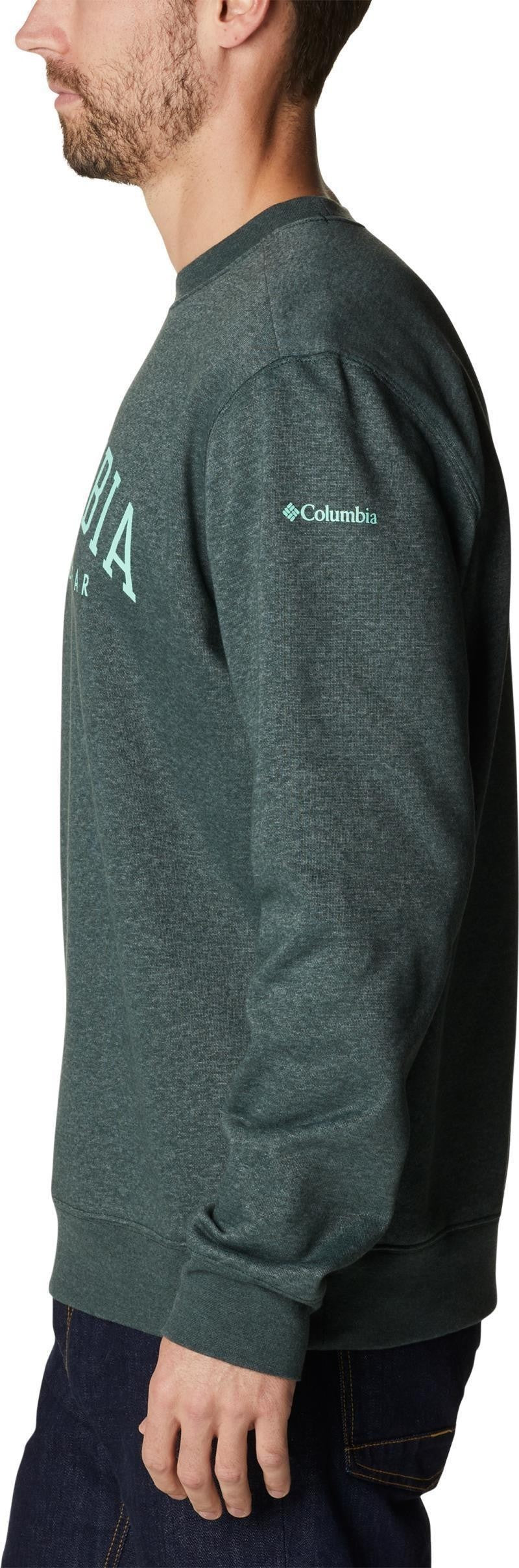 Columbia Trek Crew - Mens - spruce heather / arched brand logo 1