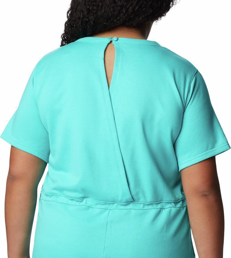 Columbia Trek French Terry Romper - Plus - Womens - bright aqua 1