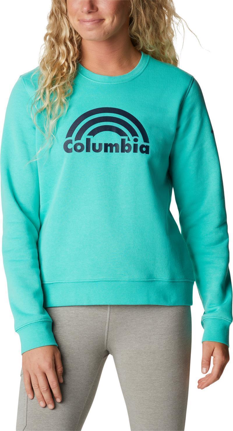 Columbia Trek Graphic Crew - Womens - electric turquoise rainbow 1