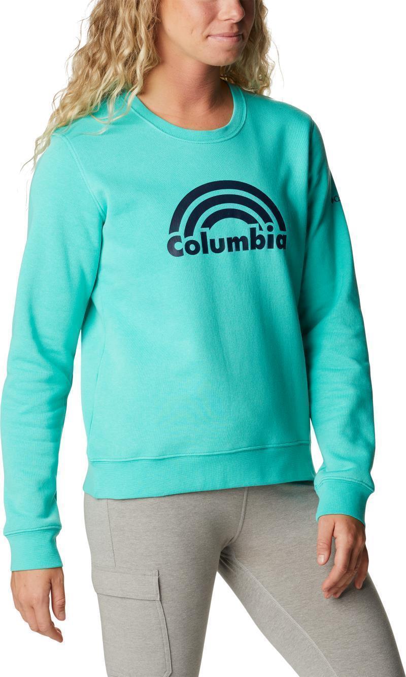 Columbia Trek Graphic Crew - Womens - electric turquoise rainbow 1