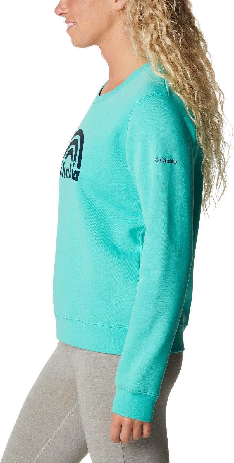 Columbia Trek Graphic Crew - Womens - electric turquoise rainbow 1