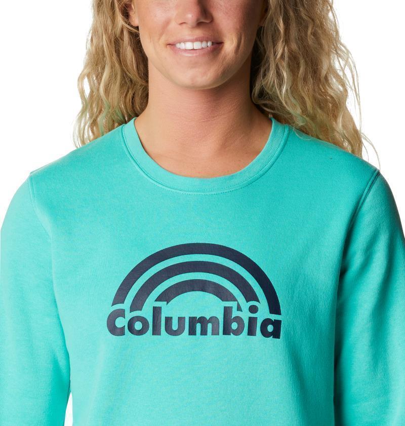 Columbia Trek Graphic Crew - Womens - electric turquoise rainbow 1