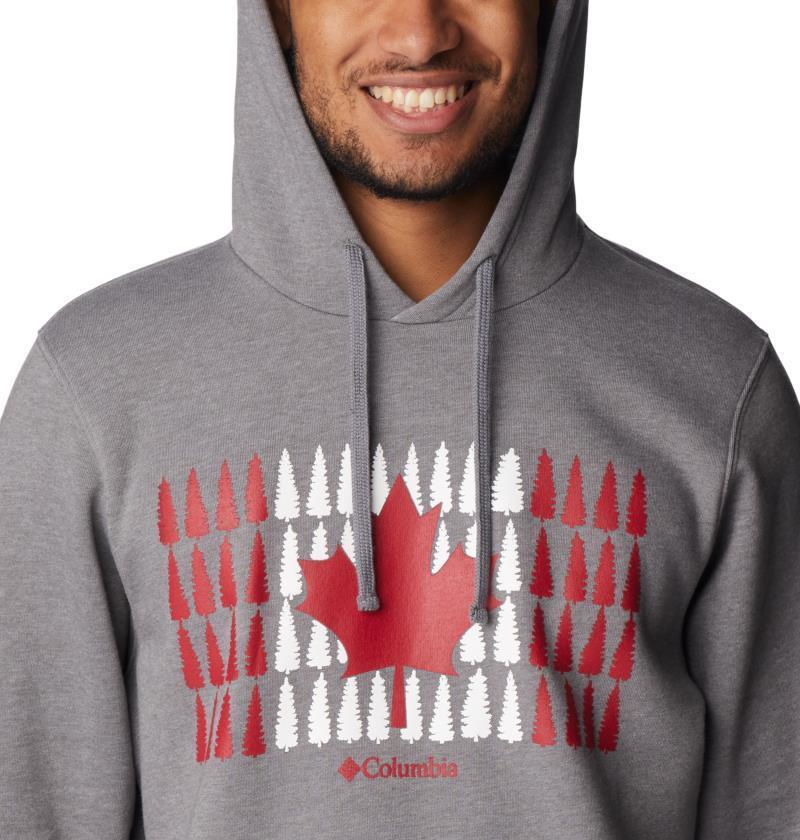 Columbia Trek Graphic Hoodie, Extended - Mens - City Grey Heather / Canada Timberline Flag 1