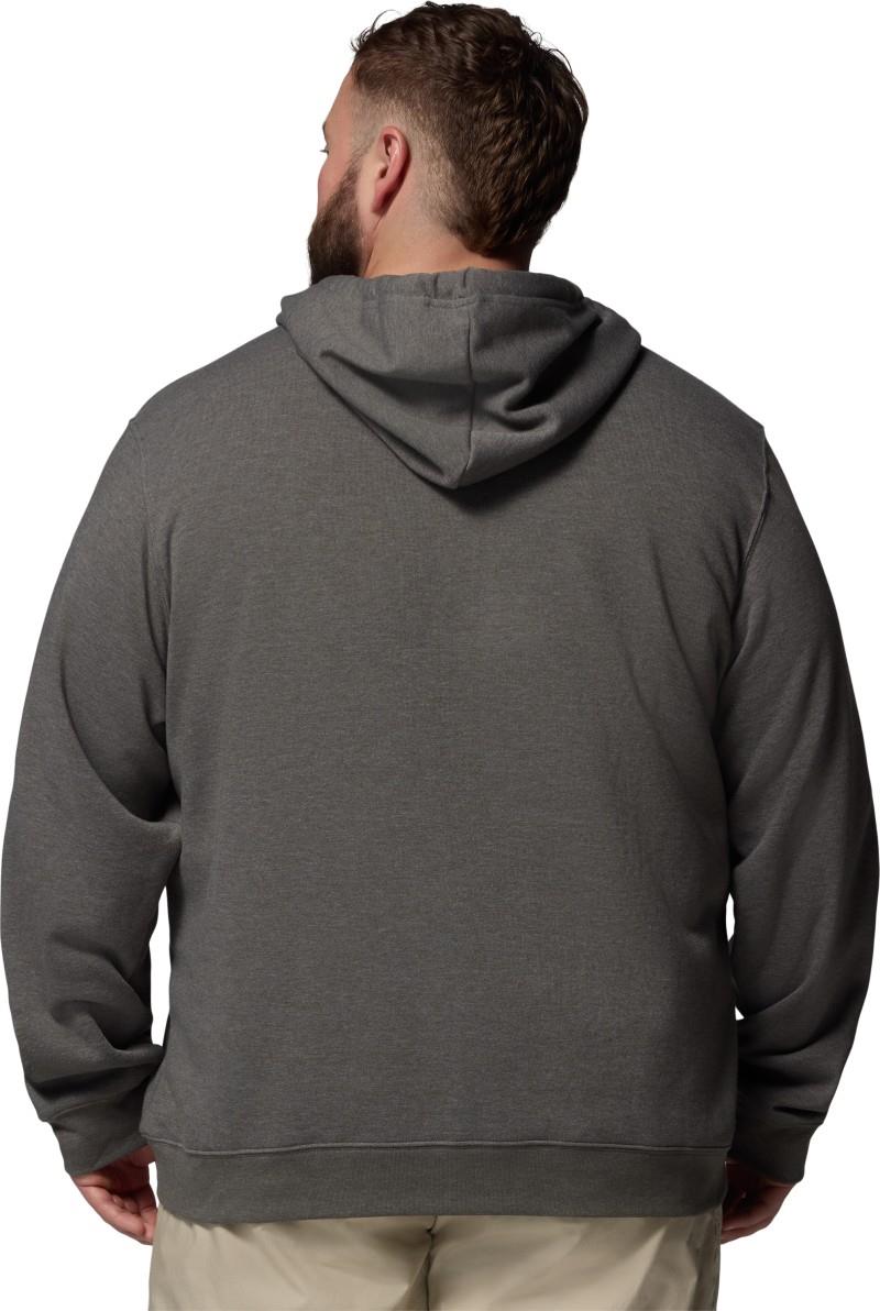 Columbia Trek Graphic Hoodie, Extended - Mens - charcoal heather / columbia badge label 1