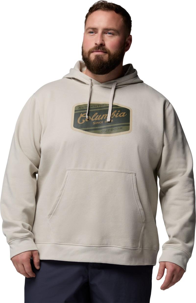 Columbia Trek Graphic Hoodie, Extended - Mens - dark stone / columbia badge label 1