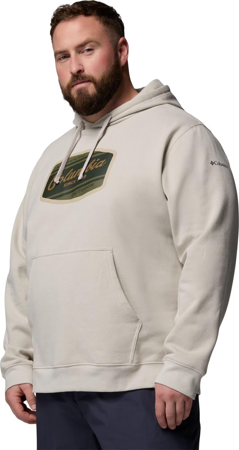 Columbia Trek Graphic Hoodie, Extended - Mens - dark stone / columbia badge label 1