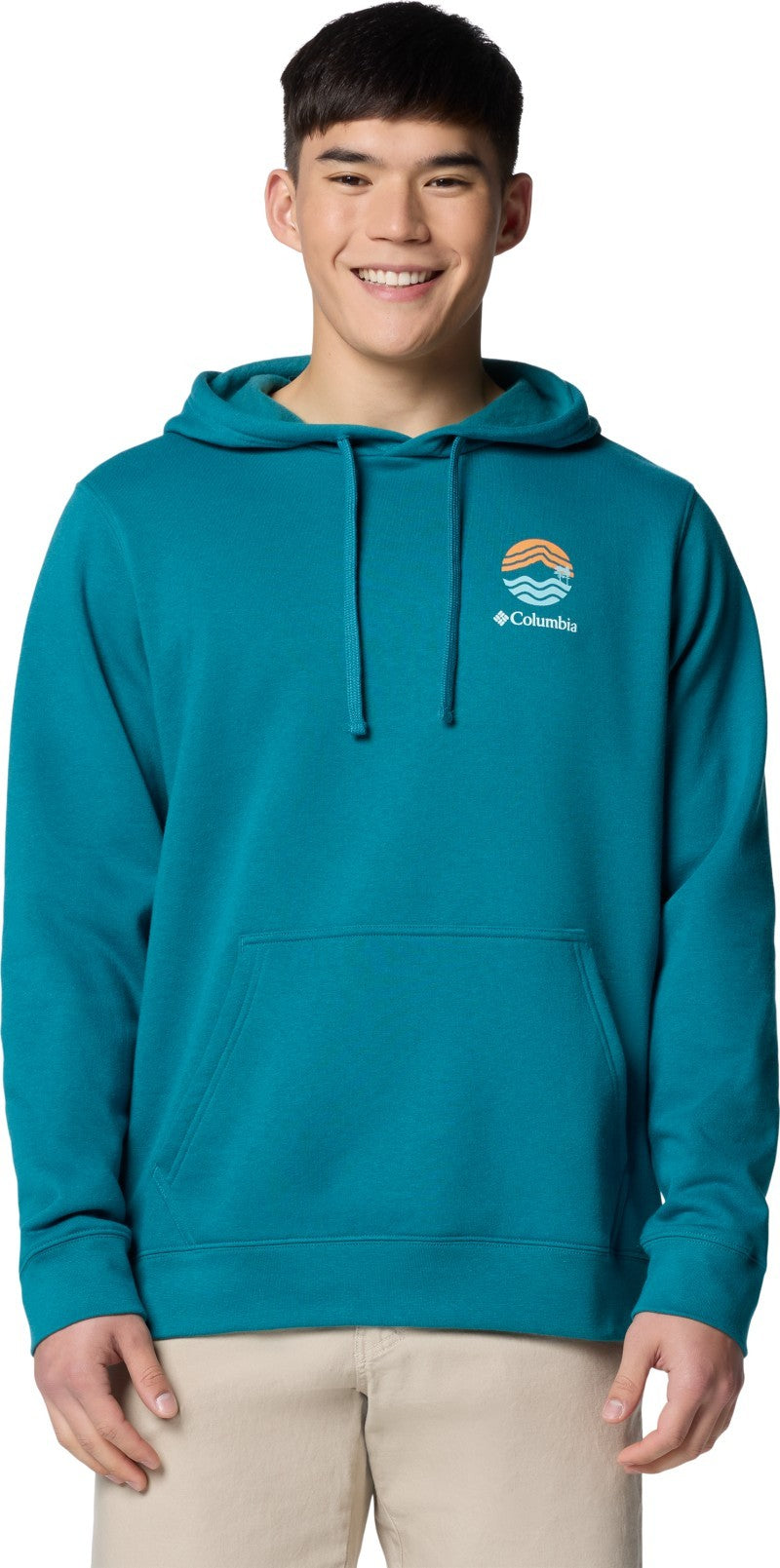 Columbia Trek Graphic Hoodie, Extended - Mens - river blue / circular linescape 1