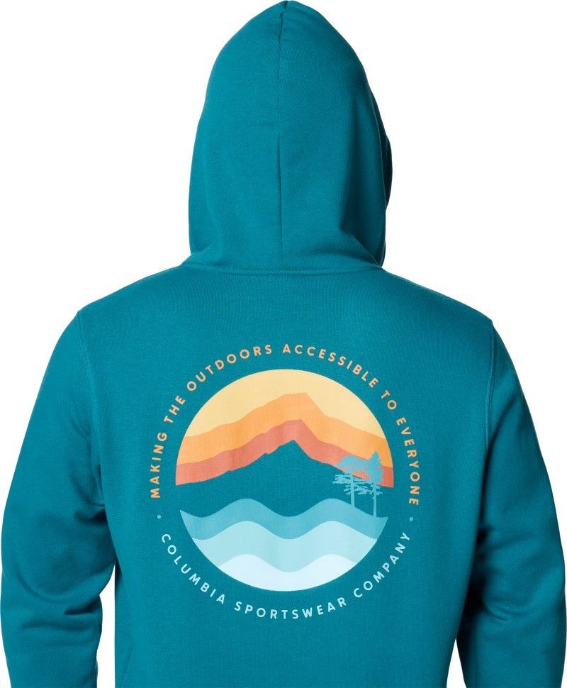 Columbia Trek Graphic Hoodie, Extended - Mens - river blue / circular linescape 1