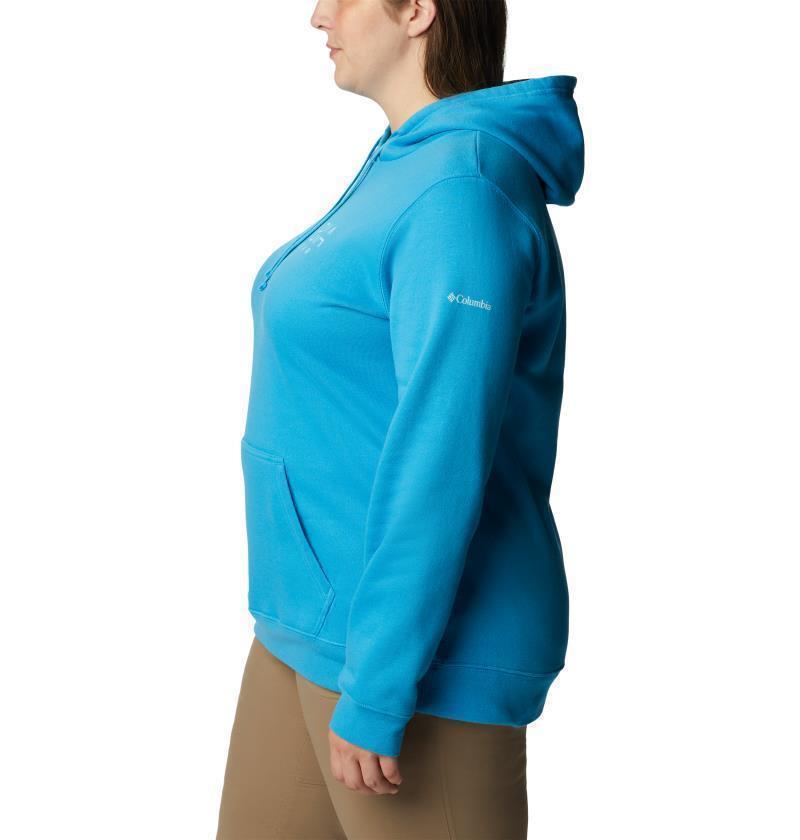 Columbia Trek Graphic Hoodie, Extended - Womens - blue chill / columbia stencil 1