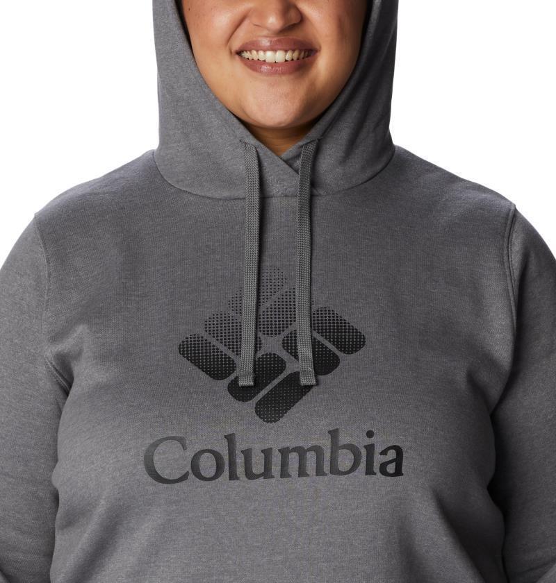 Columbia Trek Graphic Hoodie, Extended - Womens - city grey heather / black csc stacked logo 1