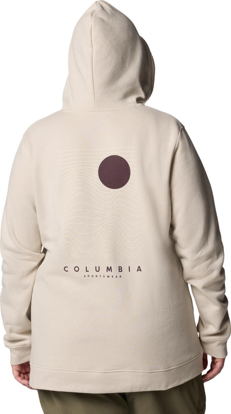Columbia Trek Graphic Hoodie, Extended - Womens - dark stone / linear land 1