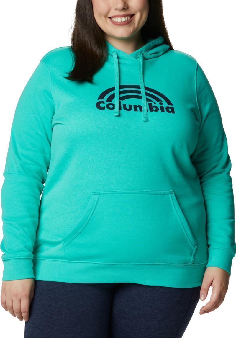 Columbia Trek Graphic Hoodie, Extended - Womens - electric turquoise / rainbow 1