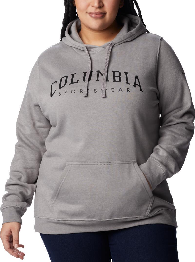 Columbia Trek Graphic Hoodie, Extended - Womens - light grey heather / csc collegiate 1