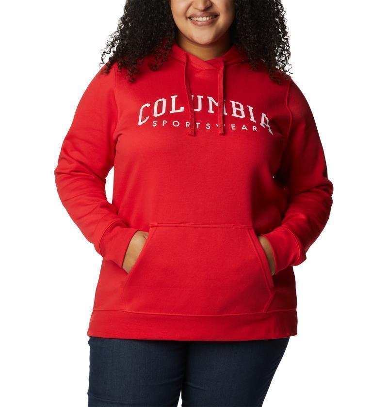 Columbia Trek Graphic Hoodie, Extended - Womens - red lily / csc collegiate 1