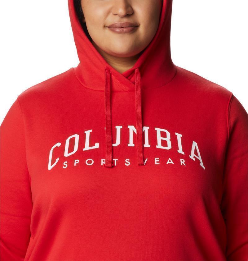 Columbia Trek Graphic Hoodie, Extended - Womens - red lily / csc collegiate 1