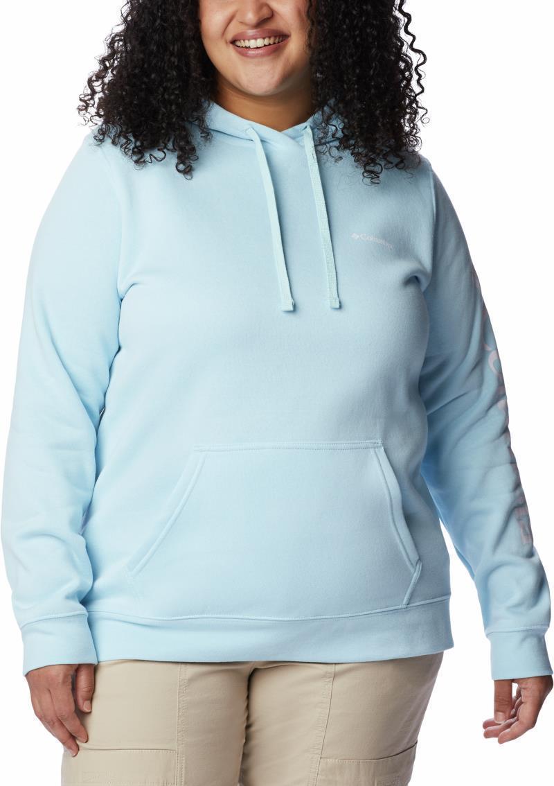 Columbia Trek Graphic Hoodie, Extended - Womens - spring blue / white logo 1