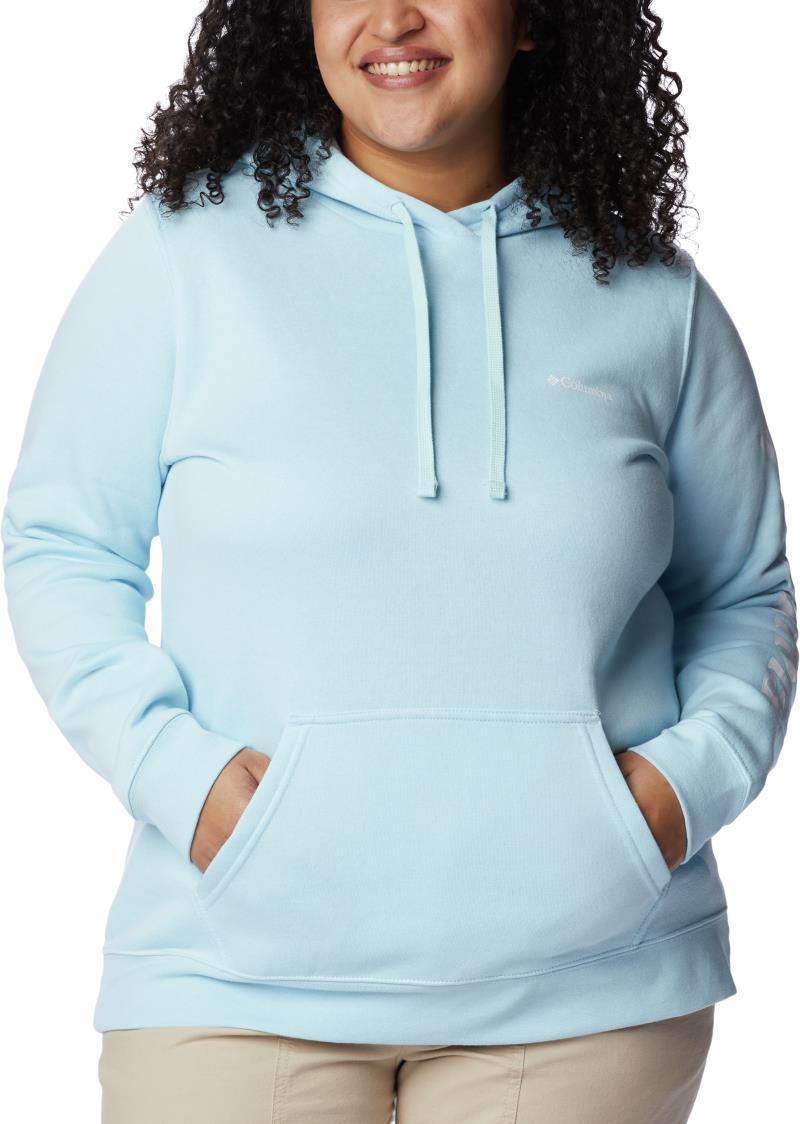 Columbia Trek Graphic Hoodie, Extended - Womens - spring blue / white logo 1